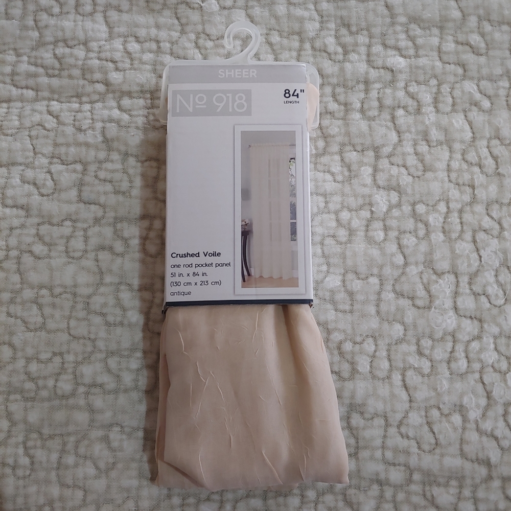 NWT No.918 Crushed Voile Panel, 84" x 51," Antique